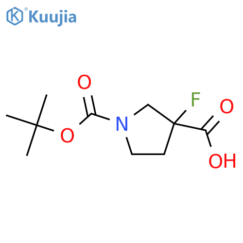 1-[(tert-butoxy)carbonyl]-3-fluoropyrrolidine-3-carboxylic acid structure