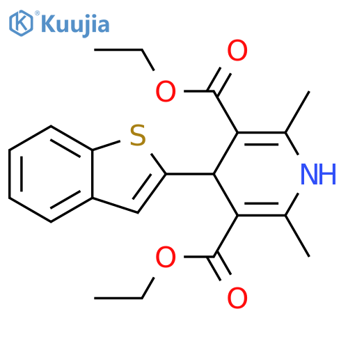 3,5-Pyridinedicarboxylic acid,4-benzo[b]thien-2-yl-1,4-dihydro-2,6-dimethyl-, diethyl ester structure