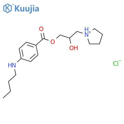 Benzoic acid,4-(butylamino)-, 2-hydroxy-3-(1-pyrrolidinyl)propyl ester, hydrochloride (1:1) structure