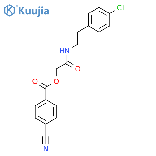 {[2-(4-Chlorophenyl)ethyl]carbamoyl}methyl 4-cyanobenzoate structure