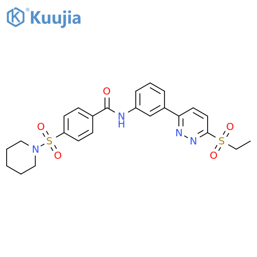 N-{3-[6-(ethanesulfonyl)pyridazin-3-yl]phenyl}-4-(piperidine-1-sulfonyl)benzamide structure