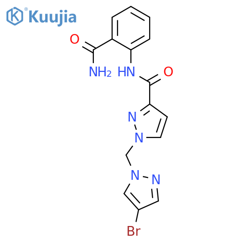 <br>1-(4-Bromo-pyrazol-1-ylmethyl)-1H-pyrazole-3-carboxylic acid (2-carbamoyl-p henyl)-amide structure