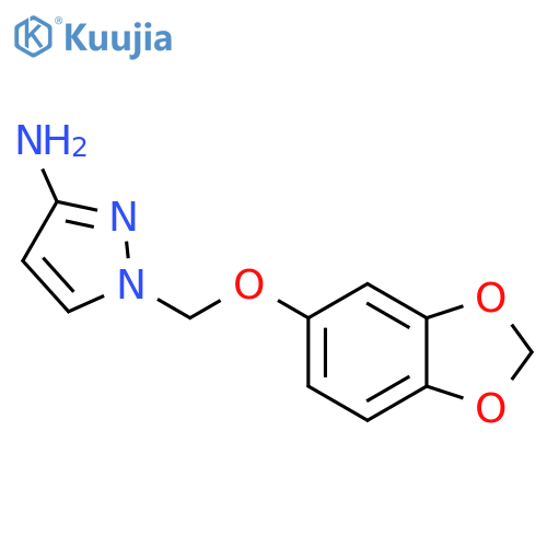 1-(Benzo[1,3]dioxol-5-yloxymethyl)-1H-pyrazol-3-ylamine structure