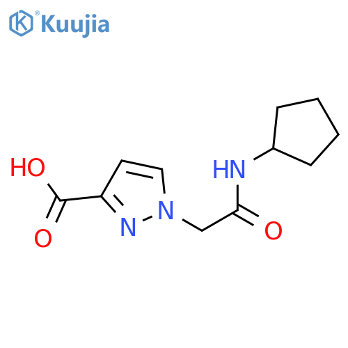 1-Cyclopentylcarbamoylmethyl-1H-pyrazole-3-carboxylicacid structure