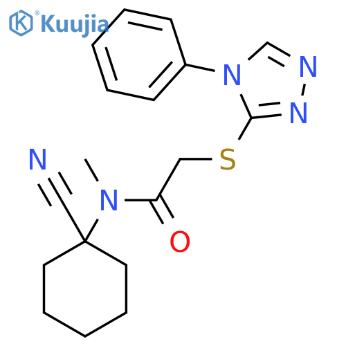 N-(1-Cyanocyclohexyl)-N-methyl-2-((4-phenyl-4H-1,2,4-triazol-3-yl)thio)acetamide structure