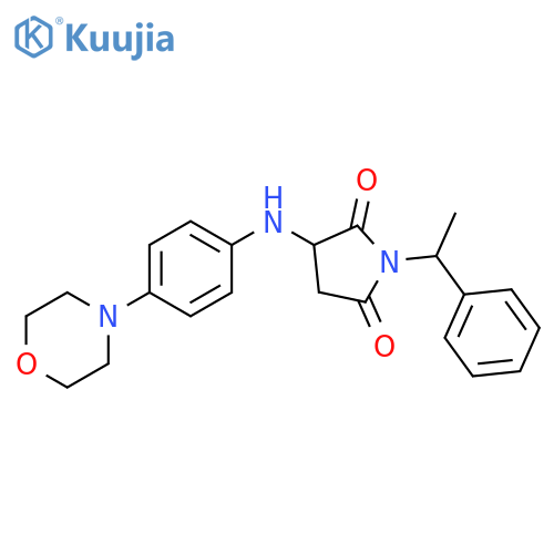 3-{[4-(morpholin-4-yl)phenyl]amino}-1-(1-phenylethyl)pyrrolidine-2,5-dione structure