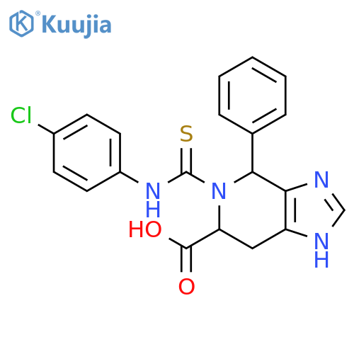 5-[(4-chlorophenyl)carbamothioyl]-4-phenyl-3H,4H,5H,6H,7H-imidazo[4,5-c]pyridine-6-carboxylic acid structure
