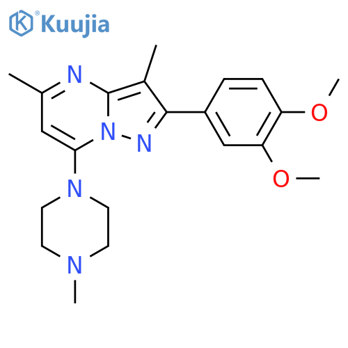 1-[2-(3,4-dimethoxyphenyl)-3,5-dimethylpyrazolo[1,5-a]pyrimidin-7-yl]-4-methylpiperazine structure