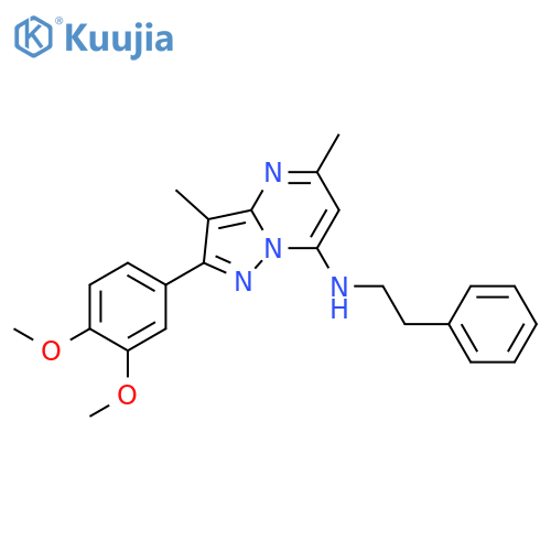 2-(3,4-dimethoxyphenyl)-3,5-dimethyl-N-(2-phenylethyl)pyrazolo[1,5-a]pyrimidin-7-amine structure