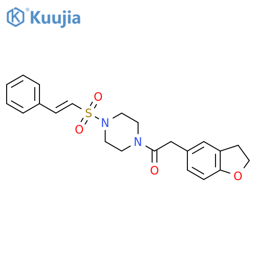 2-(2,3-Dihydro-1-benzofuran-5-yl)-1-[4-(2-phenylethenesulfonyl)piperazin-1-yl]ethan-1-one structure