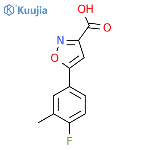 5-(4-fluoro-3-methylphenyl)-1,2-oxazole-3-carboxylic acid structure