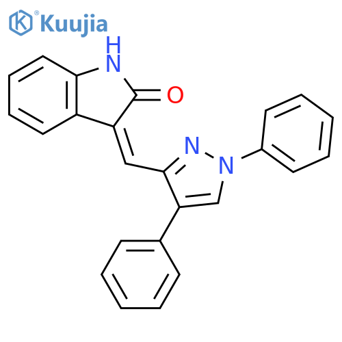 (3Z)-3-[(1,4-diphenyl-1H-pyrazol-3-yl)methylidene]-2,3-dihydro-1H-indol-2-one structure