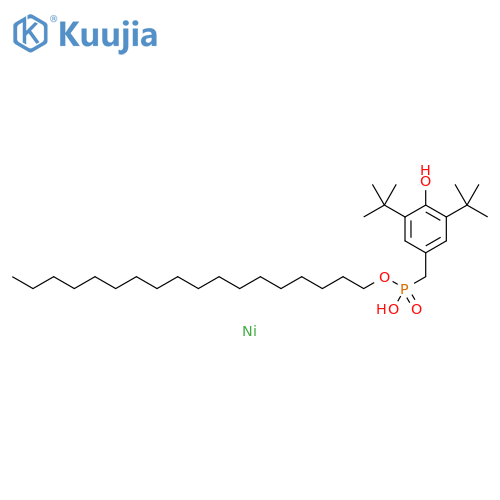 Phosphonic acid, [[3,5-bis(1,1-dimethylethyl)-4-hydroxyphenyl]methyl]-, monooctadecyl ester, nickel(2+) salt (2:1) (9CI) structure