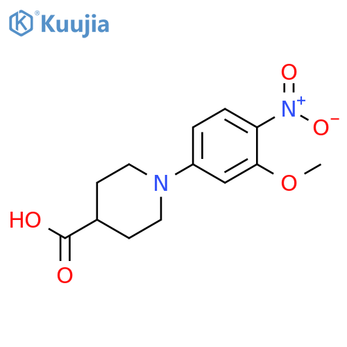 1-(3-Methoxy-4-nitrophenyl)-4-piperidinecarboxylic acid structure