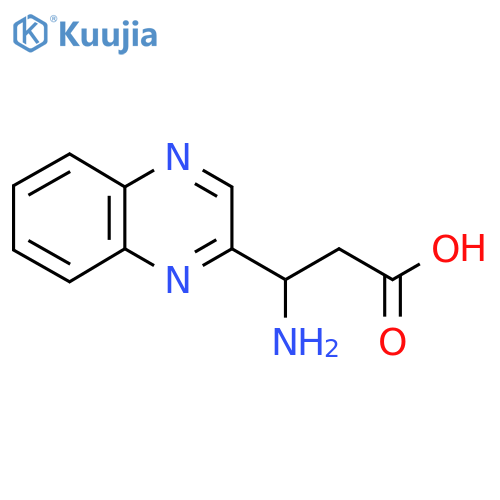 3-amino-3-(quinoxalin-2-yl)propanoic acid structure