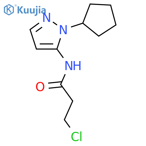 3-chloro-N-(1-cyclopentyl-1H-pyrazol-5-yl)propanamide structure