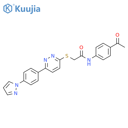 N-(4-acetylphenyl)-2-({6-[4-(1H-pyrazol-1-yl)phenyl]pyridazin-3-yl}sulfanyl)acetamide structure