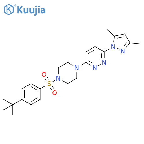 3-[4-(4-tert-butylbenzenesulfonyl)piperazin-1-yl]-6-(3,5-dimethyl-1H-pyrazol-1-yl)pyridazine structure