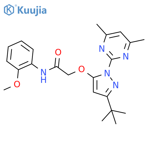 2-{[3-tert-butyl-1-(4,6-dimethylpyrimidin-2-yl)-1H-pyrazol-5-yl]oxy}-N-(2-methoxyphenyl)acetamide structure