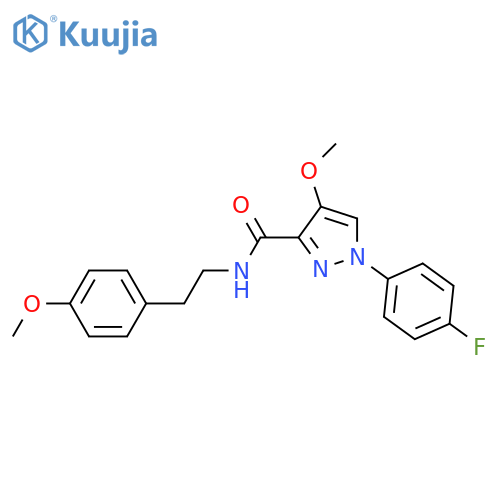 1-(4-fluorophenyl)-4-methoxy-N-[2-(4-methoxyphenyl)ethyl]-1H-pyrazole-3-carboxamide structure