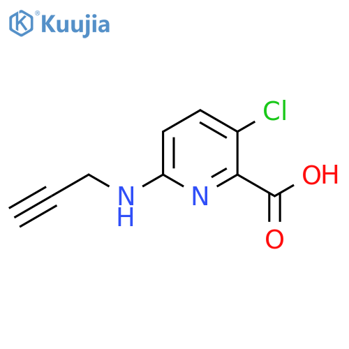 3-chloro-6-(prop-2-yn-1-yl)aminopyridine-2-carboxylic acid structure