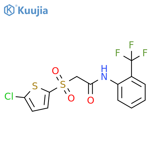 2-[(5-chlorothiophen-2-yl)sulfonyl]-N-[2-(trifluoromethyl)phenyl]acetamide structure