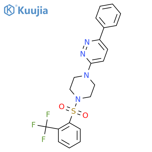 3-phenyl-6-{4-[2-(trifluoromethyl)benzenesulfonyl]piperazin-1-yl}pyridazine structure