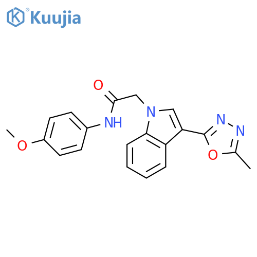 N-(4-methoxyphenyl)-2-[3-(5-methyl-1,3,4-oxadiazol-2-yl)-1H-indol-1-yl]acetamide structure