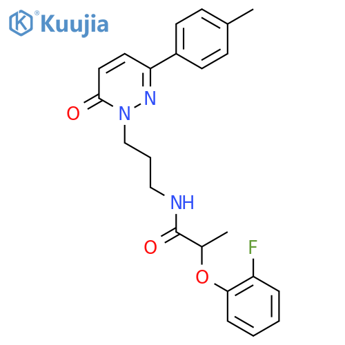 2-(2-fluorophenoxy)-N-{3-[3-(4-methylphenyl)-6-oxo-1,6-dihydropyridazin-1-yl]propyl}propanamide structure