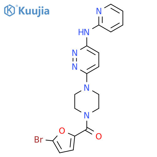 6-[4-(5-bromofuran-2-carbonyl)piperazin-1-yl]-N-(pyridin-2-yl)pyridazin-3-amine structure