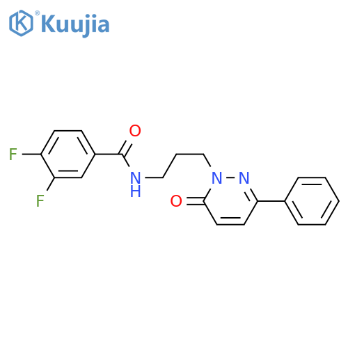 3,4-difluoro-N-[3-(6-oxo-3-phenyl-1,6-dihydropyridazin-1-yl)propyl]benzamide structure