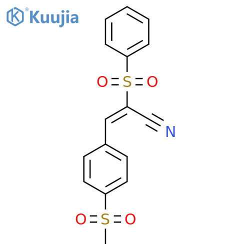 3-(4-(Methylsulfonyl)phenyl)-2-(phenylsulfonyl)prop-2-enenitrile structure