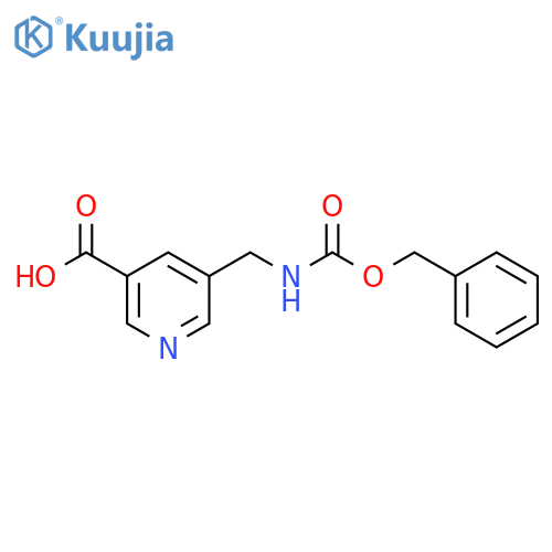 5-({[(Benzyloxy)carbonyl]amino}methyl)pyridine-3-carboxylic acid structure