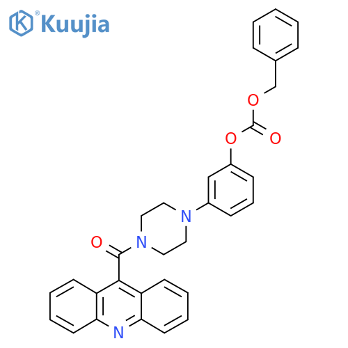 3-(4-(Acridine-9-carbonyl)piperazin-1-yl)phenyl benzyl carbonate structure