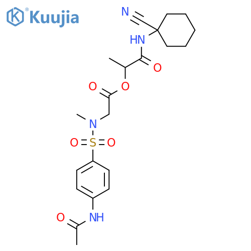 1-[(1-cyanocyclohexyl)carbamoyl]ethyl 2-(N-methyl-4-acetamidobenzenesulfonamido)acetate structure