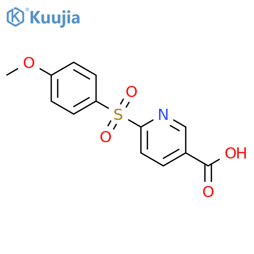 6-(4-methoxybenzenesulfonyl)pyridine-3-carboxylic acid structure