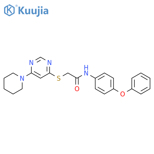 N-(4-phenoxyphenyl)-2-{[6-(piperidin-1-yl)pyrimidin-4-yl]sulfanyl}acetamide structure