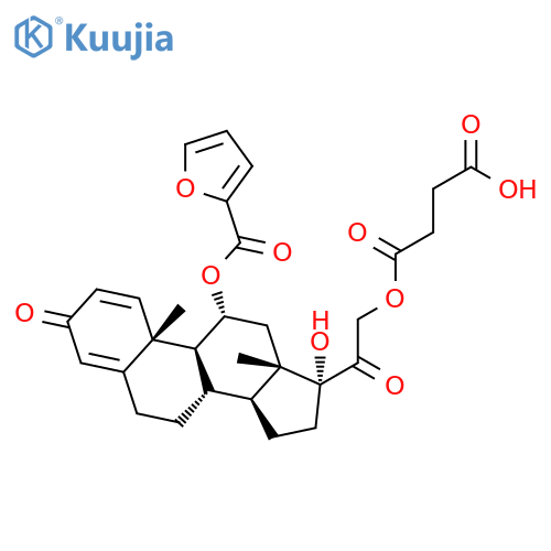 Pregna-1,4-diene-3,20-dione, 21-(3-carboxy-1-oxopropoxy)-11-[(2-furanylcarbonyl)oxy]-17-hydroxy-, (11a)- structure