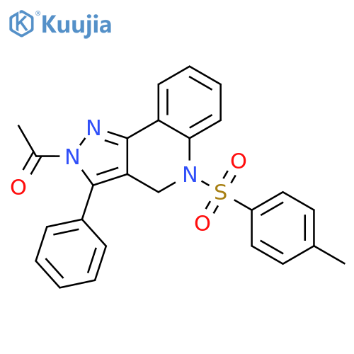 Ethanone,1-[4,5-dihydro-5-[(4-methylphenyl)sulfonyl]-3-phenyl-2H-pyrazolo[4,3-c]quinolin-2-yl]- structure