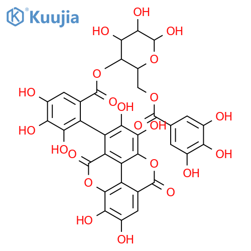 D-Glucose,4-[(2S)-2-(5,10-dihydro-2,3,7,8-tetrahydroxy-5,10-dioxo[1]benzopyrano[5,4,3-cde][1]benzopyran-1-yl)-3,4,5-trihydroxybenzoate]6-(3,4,5-trihydroxybenzoate) (9CI) structure