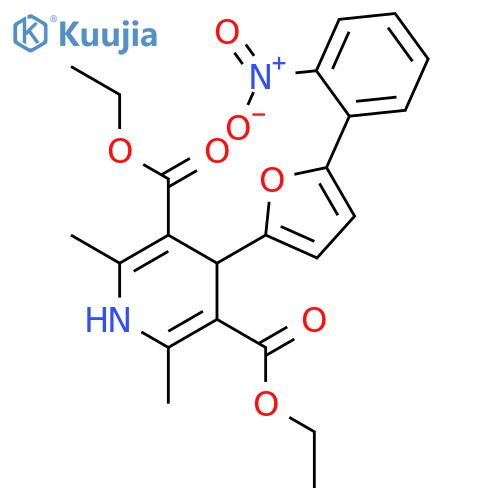 Diethyl 2,6-dimethyl-4-(5-(2-nitrophenyl)-2-furyl)-1,4-dihydro-3,5-pyridinedicarboxylate structure