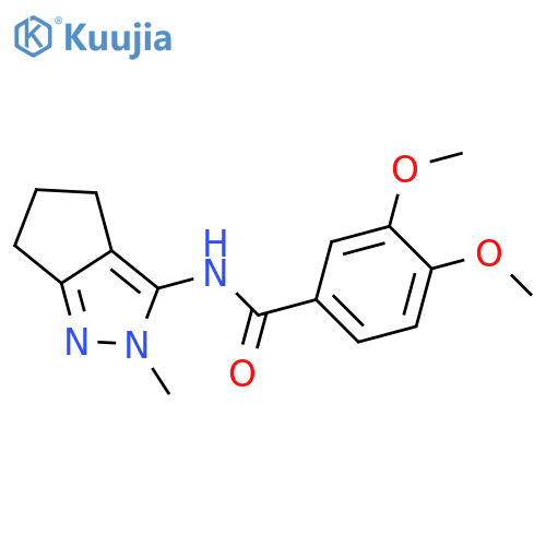 3,4-dimethoxy-N-{2-methyl-2H,4H,5H,6H-cyclopenta[c]pyrazol-3-yl}benzamide structure