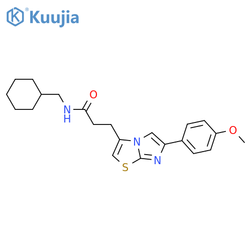 N-(cyclohexylmethyl)-3-[6-(4-methoxyphenyl)imidazo[2,1-b][1,3]thiazol-3-yl]propanamide structure