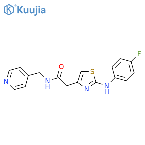 2-{2-[(4-fluorophenyl)amino]-1,3-thiazol-4-yl}-N-[(pyridin-4-yl)methyl]acetamide structure