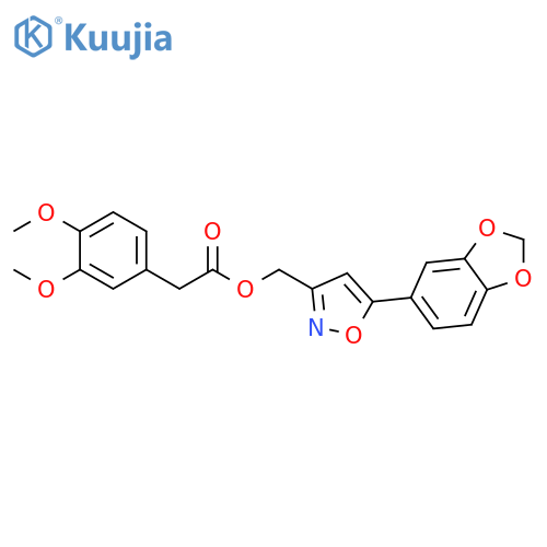 [5-(2H-1,3-benzodioxol-5-yl)-1,2-oxazol-3-yl]methyl 2-(3,4-dimethoxyphenyl)acetate structure