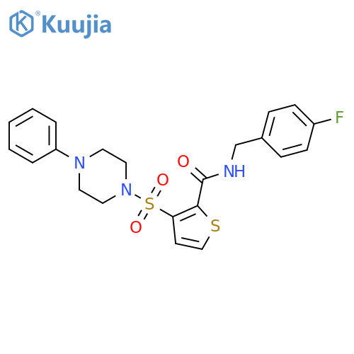 N-[(4-fluorophenyl)methyl]-3-[(4-phenylpiperazin-1-yl)sulfonyl]thiophene-2-carboxamide structure
