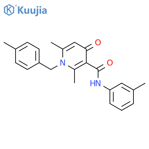 3-Pyridinecarboxamide, 1,4-dihydro-2,6-dimethyl-N-(3-methylphenyl)-1-[(4-methylphenyl)methyl]- 4-oxo- structure