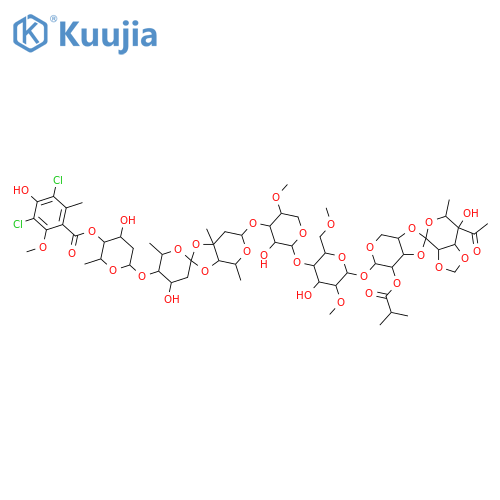 b-D-Mannopyranoside,O-(1R)-4-C-acetyl-6-deoxy-2,3-O-methylene-D-galactopyranosylidene-(1&reg;3-4)-2-O-(2-methyl-1-oxopropyl)-a-L-lyxopyranosylO-2,6-dideoxy-4-O-(3,5-dichloro-4-hydroxy-2-methoxy-6-methylbenzoyl)-b-D-arabino-hexopyranosyl-(1&reg;4)-O-2,6-dideoxy-D-arabino-hexopyranosylidene-(1&reg;3-4)-O-2,6-dideoxy-3-C-methyl-b-D-arabino-hexopyranosyl-(1&reg;3)-O-4-O-methyl-a-L-arabinopyranosyl-(1&reg;4)-2,6-di-O-methyl- (9CI) structure