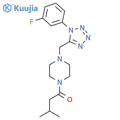 1-(4-{[1-(3-fluorophenyl)-1H-1,2,3,4-tetrazol-5-yl]methyl}piperazin-1-yl)-3-methylbutan-1-one structure