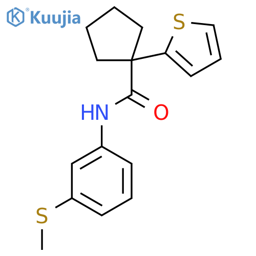N-[3-(methylsulfanyl)phenyl]-1-(thiophen-2-yl)cyclopentane-1-carboxamide structure